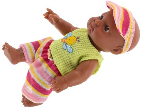 Gatuida Afroamerikanische Reborn Babypuppe 18cm Weiches Vinyl Lebensecht Realistische Kleiner Puppe für Kinder Sammlerstück und Spielzeug