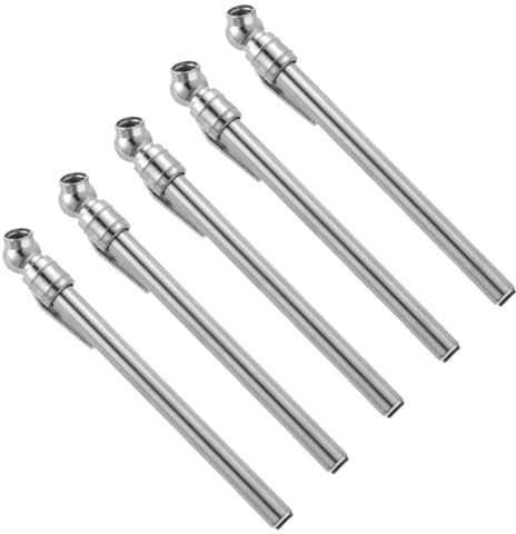 5pcs Pencil Tyre Pressure Gauge Silver Stainless Steel Car Tool