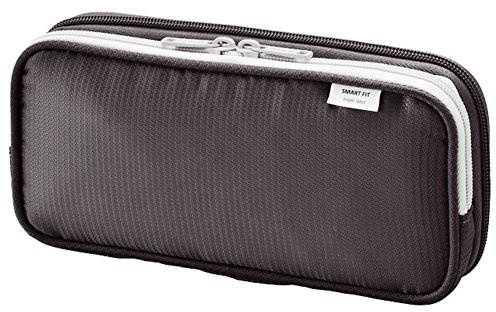 LIHIT LAB Double Pen Case, Large, 4.1 x 8.7, Black (A7661-24) (A-7661-24)