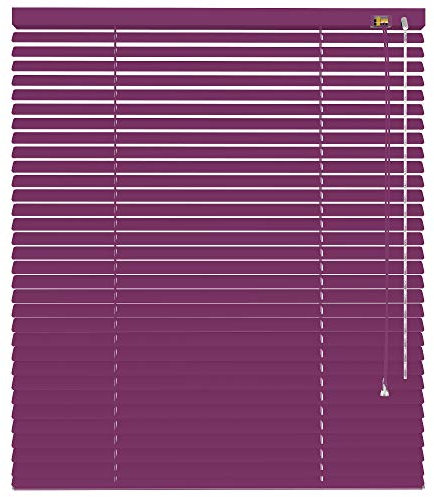 deko-raumshop Aluminium Jalousie Jalousette Faltrollo viele Größen Lamellenbreite 25 mm Wandmontage Deckenmontage Alu Lamellen Fenster Sonnenschutz Sichtschutz (Größe 120 x 220 cm, Farbe Flieder)