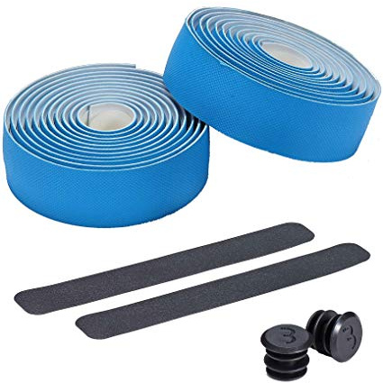 BBB Cycling Nastro Manubrio da Bicicletta Antiscivolo Include Tappi di Chiusura per Manubri Handlebar Tape FlexRibbon BHT-14 200x3 cm Azul
