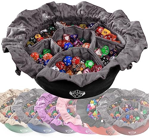 CardKingPro Immense Dice Bag con Tasche - Nero - capacità 150+ Dadi - Ottimo Organizzatore per Collezionisti, Perfetto per Dungeons & Dragons [Design Brevettato]