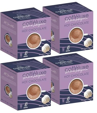 Caffeluxe Hot Chocolate Pods Compatible with Dolce Gusto, 40 Pack