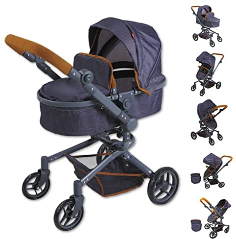 Knorr Toys 90930 Poussette pour poupée Boonk Bleu foncé 59 x 42 x 80 cm