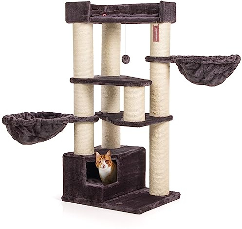 CanadianCat Company | Kratzbaum Vancouver | Sisalstämme Ø15cm | Anthrazit | ca. 65 x 55 x 140 cm