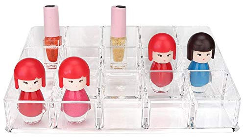 15 Grids Nail Polish Display Holder Lipstick Cosmetics Storage Box Organizer Makeup Tool Cosmetics Display Shelf for Storage and Display of Lipsticks and Other Small Cosmetics