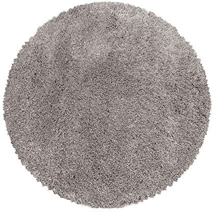 SIMPEX Shaggy Hochflor Teppich Beige 200 cm Rund Extra Weich & Waschbar Jute Rückseite für Fußbodenheizung, Einfarbig & Flauschig für Wohnzimmer & Schlafzimmer