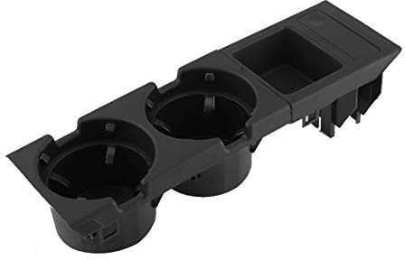 KIMISS Getränkehalter Fahrzeuginnenraum Front Mittelkonsole Getränkebecherhalter Münzhalter für E46 1998-2004(schwarz)