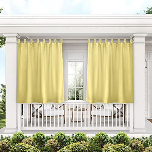 Exclusive Home Cabana Solider Vorhang mit Klettverschluss für drinnen und draußen, lichtfilternd, 137,2 x 160 cm, Sommerkleid