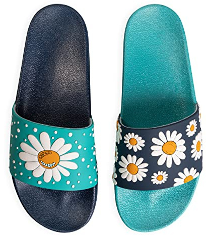 Dedoles Badeschuhe & Hausschuhe Damen Herren & Kinder Badesandalen lustige Designs Bücher Kaffee Party Pizza Fuchs Bär Lama Wolken Geschenk