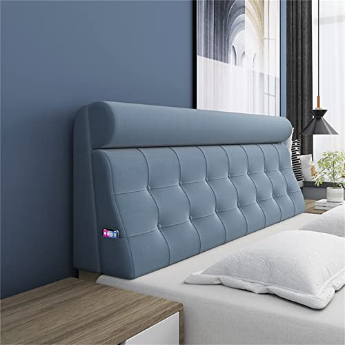 Großes Bett-Rückenlehnenkissen, Kopfteilkissen, Wandkissen Nackenrolle, Lesekissen, Lendenwirbelstütze, Bankkeilkissen Mit Abnehmbarem, Waschbarem Bezug,C,No headboard 63/160cm