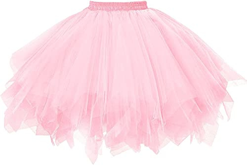 GOOBGS Damen 50er Ballettrock Ballet Tulle Mini Puffy Tutu | Women's 50er ballet tütü, Multi-layer tutu, Vintage Ballet Bubble Tulle, Petticoat Unterrock Skirts, Carnival Party Skirt
