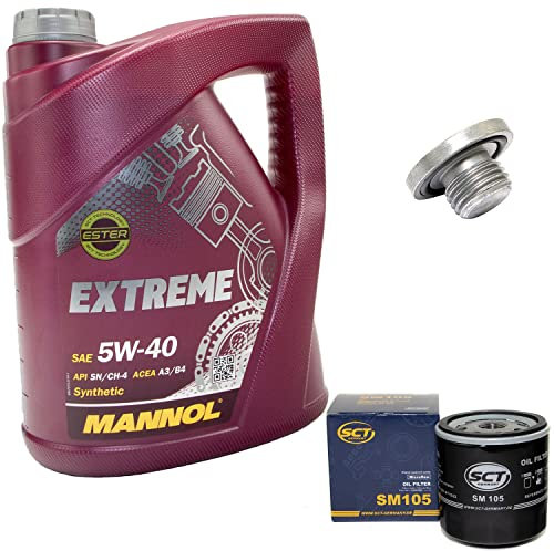 Motoröl Set 5W40 5 Liter + Ölfilter SM105 + Ölablassschraube 04572