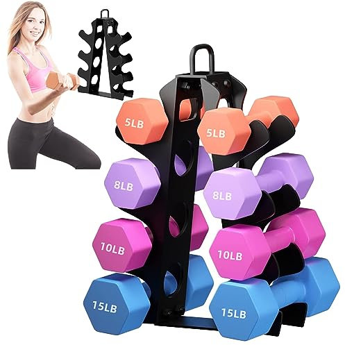 Bupans A-Rahmen Hantelständer mit Griff, 4-stöckiges Gestell aus legiertem Stahl für Heim-Fitnessstudios und Büros