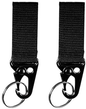 2 clips para cinturón, llavero táctico, accesorio de policía, mosquetón, llavero, con ganchos, soporte para llaves, correa de nailon, para llaves de coche, mochila, colgante de camping al aire libre