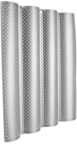 IMIKEYA Wellenförmiges Edelstahl Baguette-backblech Mit Fächern Antihaftbeschichtet Langlebig Für Französisches Brot Zuhause Und Bäckereien Einfache Reinigung Praktisches Backzubehör
