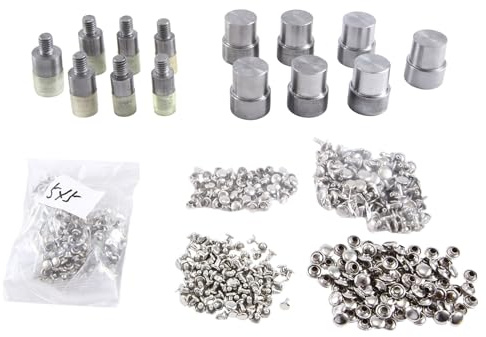 Qeunrtiy 7 Juegos Herramientas Molde para Troqueles Remaches Doble Tapa para MáQuina Prensado Manual, TamañO 5 Mm, 6 Mm, 7 Mm, 8 Mm, 9 Mm, 10 Mm, 12 Mm, Suministros para Manualidades DIY