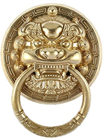 Retro Goldenen Löwe Türklopfer, Orientalischen Stil Messing Schläger Metall Möbel Zuggriff, für Haus Wohnungen Gartenzaun Schrank Dekor Accessor (Stil 2) (Stil 2)