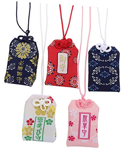 ULDIGI 5stücke Teiliges Japanische Omamori Charms Amulett Für Gesundheit Und Wohlstand Zufällige Designs Für Freunde Und Familie