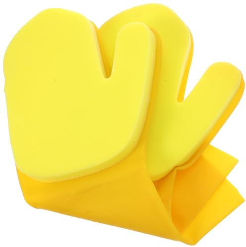 Beavorty 4pcs Dishwashing Gloves Yellow Sponge Kitchen Cleaning Gloves Latex Sponge Bonding