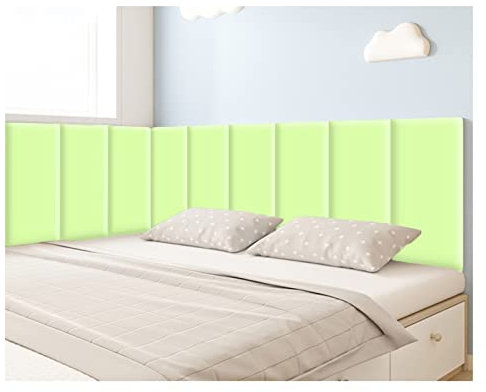 ZFGOJNBH Kopfteil abziehen und aufkleben, selbstklebendes wasserdichtes PU-Wandpaneel, schalldichte Polstertapete für Zuhause, Schlafzimmer, Dekoration (Farbe: Grün, Größe: 5 Stück)