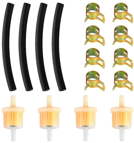 Lotsdonxia 16PCS Petrol Filter Kit Sealing Strong Motorbike Inline Fuel Filter Spring Clip Kit Suitable for Car Motorbike Scooter (Two Sets)