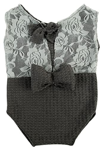 UKCOCO Newborn Fotografie Requisiten Für Mädchen Romper Mit -Bow Ärmelloses Outfit Für Unvergessliche Babyfotos Und Besondere Anlässe Atmungsaktiv Und Hautfreundlich