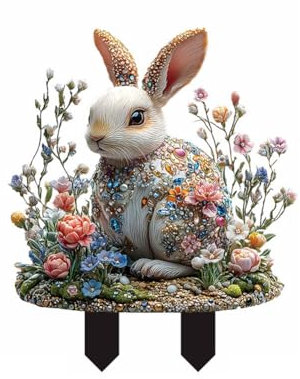 Osterhasen Deko,Häschen Mini Deko,Osterhasen Deko Outdoor,Gartendekoration Ostern,Micro Landschaft Dekoration,Hase Gartendeko,für Osterdeko oder Geschenke Bunny Garden Statue, Easter Outdoor Statues