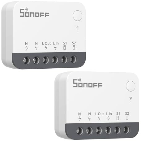 SONOFF ZBMINIR2 Zigbee Smart Schalter 2 Pack, Zigbee 3.0 Lictschalter, Zigbee Smart Switch Funktioniert mit Alexa & Google Home, Zigbee Hub Erforderlich, Neutralleitung Erforderlich