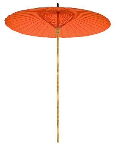 WATAOW 2,0 M Sonnenschirm Aus Ölpapier Für Den Außenbereich – Bambus, Strandschirm, Marktschirm Für Garten, Strand, Terrasse (runde Markise, Wasserdicht, Abnehmbar)(Orange)