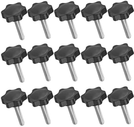 Lot de 15 vis de serrage 32 x M6/32 x M8 avec tête étoile filetée moletée