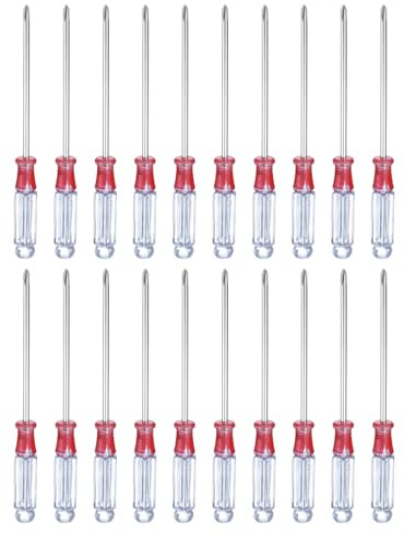 sourcing map Lot de 20 mini tournevis cruciformes PH1 #1 de 12,7 cm de long en acier au carbone avec poignée ergonomique pour réparation de bricolage, blanc