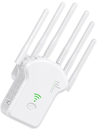 WiFi Signal Booster Wireless Internet Extender | Portable WiFi Booster with 1200Mbps Double Band for Outdoors, Workplace, RV, Basement Use