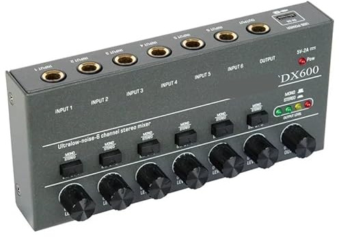 Mesa Mezclas DJ, Mezclador de línea Mini mezclador de sonido Fuente de alimentación DC5V Mezclador de audios de fácil operación