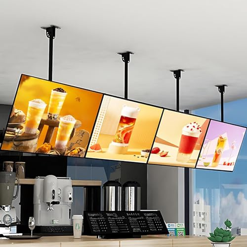 Display commerciale LED Pubblicità Schermo TV Light Box Cartellone pubblicitario Telaio in lega alluminio Montaggio a parete Menù 3D Tabellone orizzontale appeso Ristorante Insegna 4pc-60*90cm