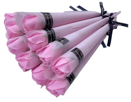 PawwJoy 10 ramos de rosas artificiales de jabón, rosas artificiales para arreglos de boda, centros de mesa para ocasiones especiales