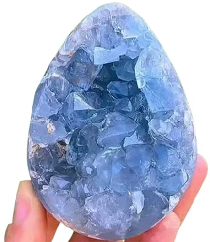 VWWJCCRO Celestite Cluster -Blue Crystal Cave for Home Decor,Crystals Geode and Stones, Feng Shui Decoration and Collection,200~290g
