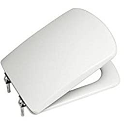 Weißer WC-Sitz mit Deckel und Scharnieren von Roca