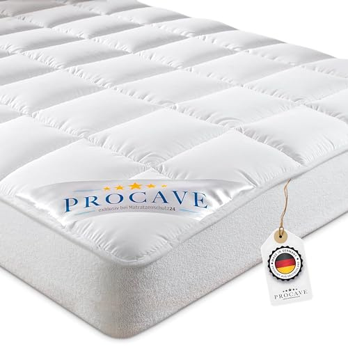 PROCAVE Protège-matelas Micro-Comfort - Blanc - 180 x 200 cm - Avec bordure de serrage - Hauteur jusqu'à 30 cm - Convient également pour les lits à sommier tapissier et lits à eau - Microfibre - 100 % polyester
