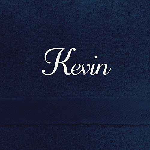 digital print Handtuch mit Namen Kevin Bestickt, 50x100 cm, dunkelblau, extra Flauschige 550 g/qm Baumwolle (100%), Badetuch mit Namen besticken, Duschtuch mit Bestickung