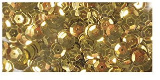 Rayher 3927058 Pailletten, gewölbt, 6mm ø, SB-Box 4000Stück, gelbgold