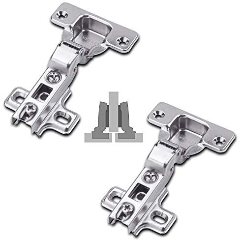 HAFELE 110 Degree Kitchen Cabinet Cupboard Door Hinge Half Overlay with Slide on Arms Automatic Closing Spring Without Soft Close Cushioning, Pack of 2