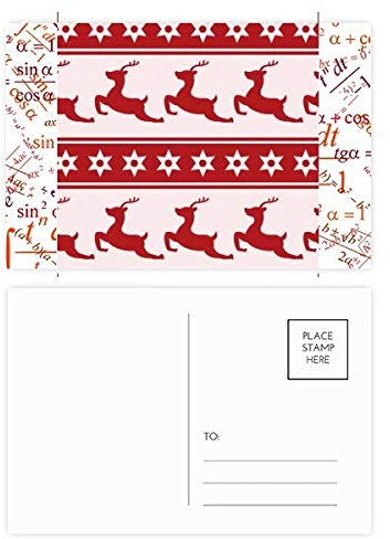 Weihnachts-Elchstern-Postkartenset mit roter Formel, 20 Stück