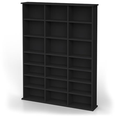 Vicco CD-Regal Jukebox, Blu ray Aufbewahrung, Schwarz, 105 x 136 cm