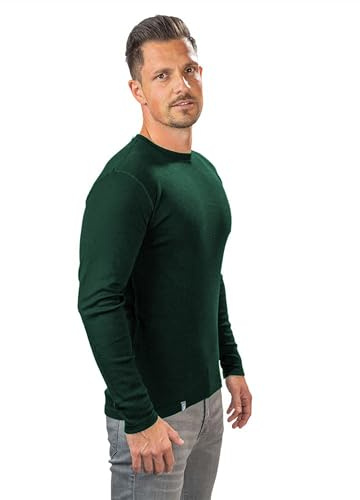 ALPIN LOACKER Maglietta Termica Uomo 100% Lana Merino - Maglia Tecnica per Running, Ciclismo e Sport Invernali, Verde L