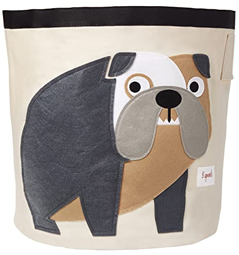 3 Sprouts Panier Rangement Enfant, Grand Panier de Rangement pour Jouets, Panier à Linge Bébé, Panier Enfant, Panier de Rangement Jouets, Grand Panier à Linge Enfant, Panier Jouet Enfant, Bouledogue