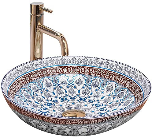 Rea Tvättställ badrum Arte Blå Handfat 400 x 400 x 115 mm Keramik (blå)