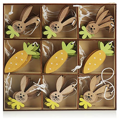 com-four® - Perchas Decorativas de Pascua (36 Unidades, decoración de Conejo, Zanahoria, 36 Piezas, Conejo de Zanahoria)