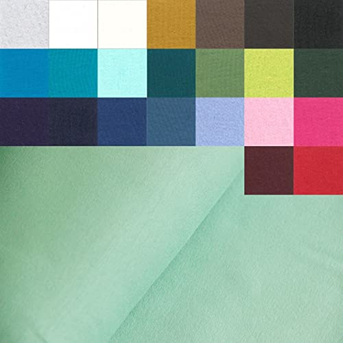 Sweat angeraut - Sweatstoff Meterware - Stretchsweat - Sweatshirtstoff - Joggingbaumwolle warm kuschelig weich - uni * 50 cm x 160 cm *, Farbe: Mint
