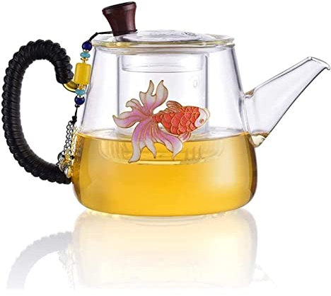 BEZAX Teekanne Teekanne Teekanne Klarglas Teekanne Hitzebeständig 650 ml mit Teesieb Hochtemperaturbeständiges Glas Home Electric (Color : D) (Color : A)